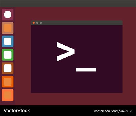 Terminal startup icon and linux interface direct Vector Image