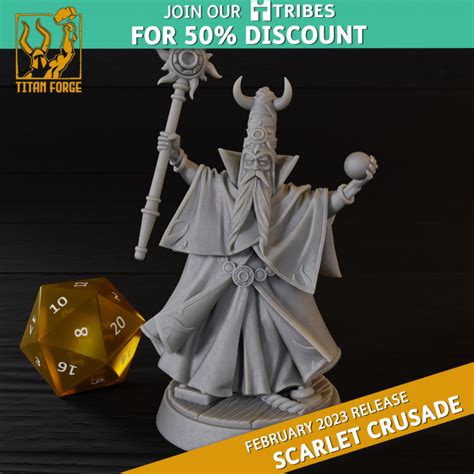 D Printable Scarlet Crusade Warmage By Titan Forge Miniatures