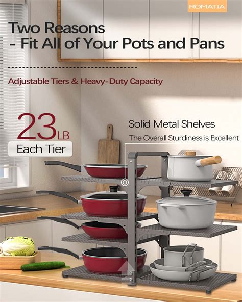 Snapklik ROMATIA Pot And Pan Organizer Rack For Under Cabinet