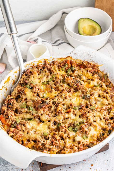 Enjoy A Flavor Fiesta With This Cheesy Keto Taco Casserole The Bewitchin Kitchen