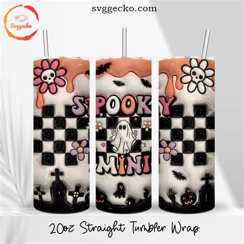 Spooky Mini D Puff Oz Straight Tumbler Wrap Png Cute Ghost