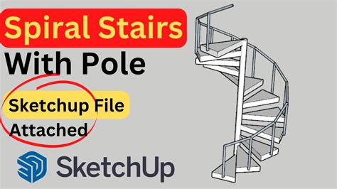 How To Create Spiral Stairs With Pole Spiral Staircase Sketchup Youtube