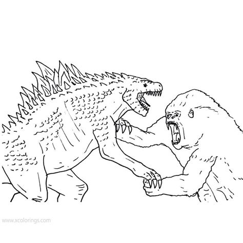 Godzilla Vs Kong Coloring Sheet