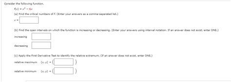 Solved Consider The Following Function F X X2−6x A Find