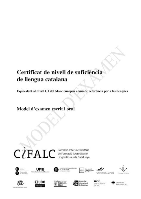 Pdf Certificat De Nivell De Sufici Ncia Cifalc Certificat De