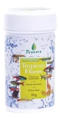 Racao Para Peixe Tropicais Flocos 10g Poytara