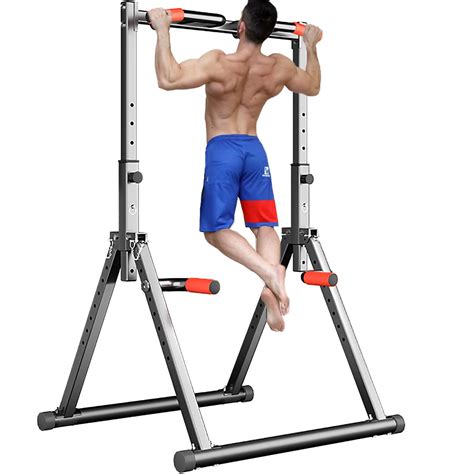 Foldable Power Tower Dip Station Pull Up Bar Station Adjustable