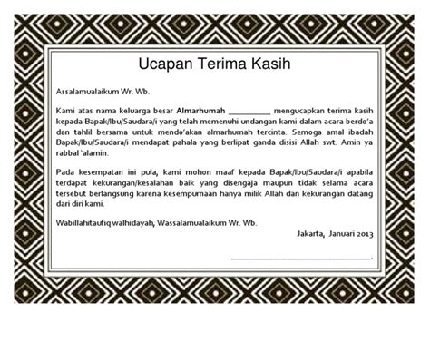 Surat Ucapan Terima Kasih Untuk Orang Tua Singkat Ucapan Selamat Hari