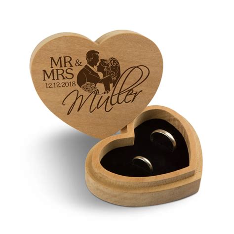 Hochzeit Herz Ringbox Garapa Holz Mr Mrs Individuell