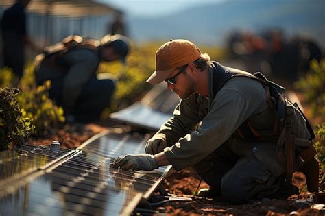 Atualmente os trabalhadores estão instalando painéis solares em uma