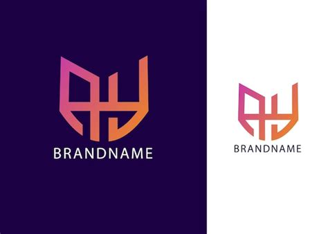 Premium Vector Modern Monogram Initial Letter Ahy Logo Design Template