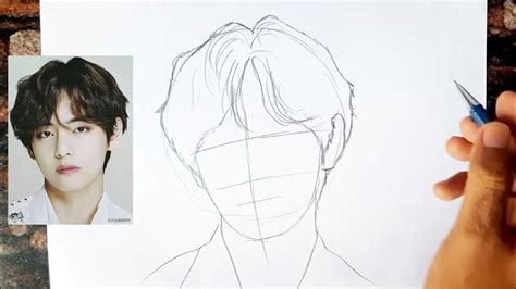 Bts V Kim Taehyung Drawing Bts Drawing Bts Youtube Quick Easy Drawings Easy Drawing