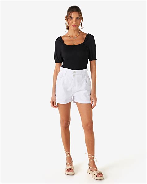 Shorts Riachuelo - Riachuelo | Shorts Jeans Feminino Bolsos Liso Branco Pool by Riachuelo