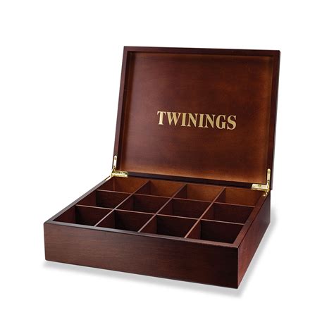 Twinings Deluxe Wooden Tea Box 12 Compartment Empty