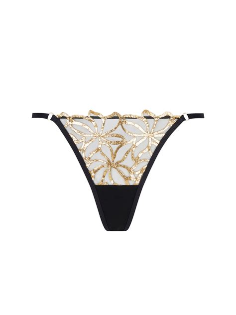 Lise Charmel Lingerie Eclats D Or Mini String Tanga Zwart Goud ACJ0929 Italian Design