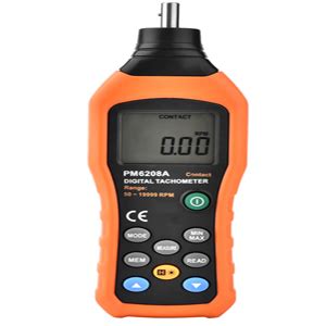 Tachometer PEAKMETER PM6208A Handheld Contact Type Digital Tachometer