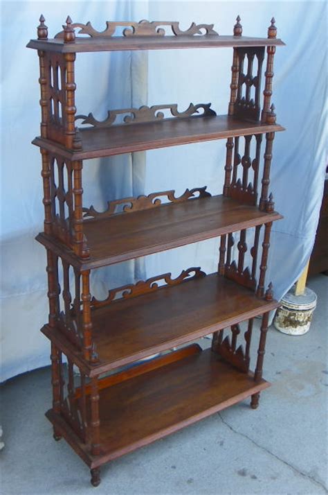 Bargain John's Antiques | Antique Victorian Open Walnut Etagere Display Floor Standing Shelf ...