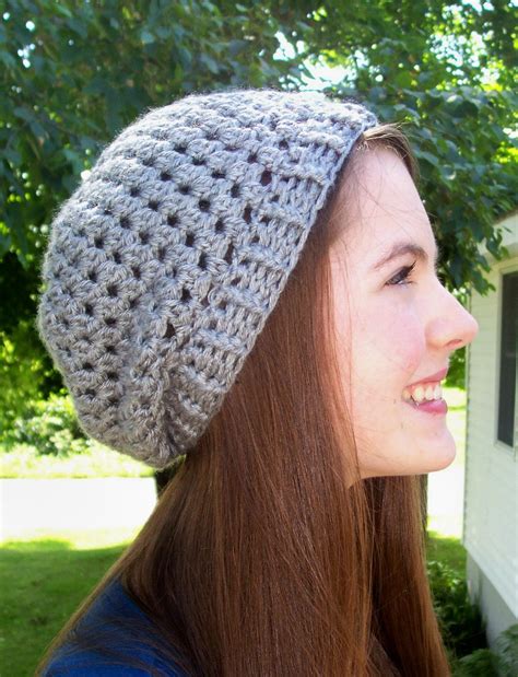 Slight Slouch Hat Pdf Crochet Pattern Adult Slouchy Beanie Slouch