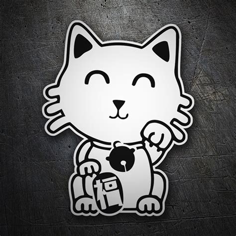 Sticker White Chinese Cat