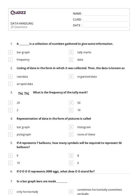 Pictographs Worksheets For Th Class On Quizizz Free Printable