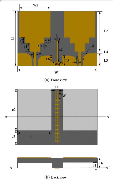 Configuration Of The Uwb Mimo Antenna A Front View B Back View