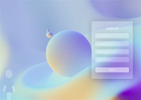 Glassmorphism Sign Up Form Figma