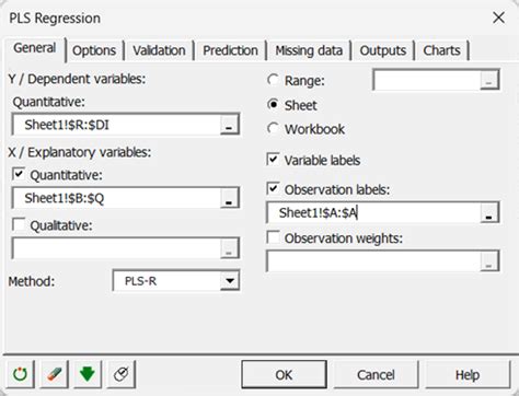 Partial Least Square Pls Regression In Excel Xlstat Help Center