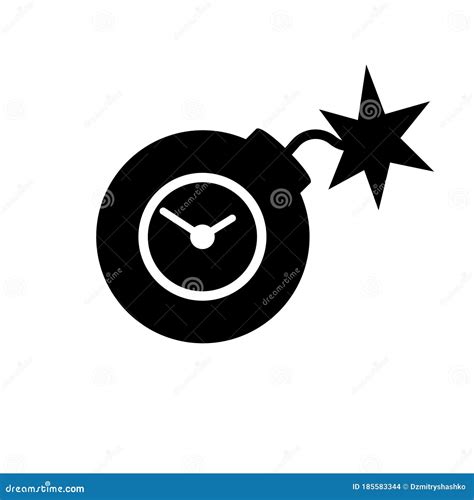 Ticking Time Bomb Silhouette Icon Stock Vector - Illustration of