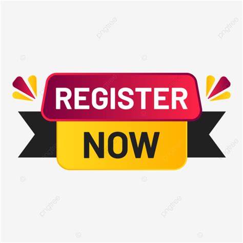 A Red And Yellow Sign With The Words Register Now On It Which Is