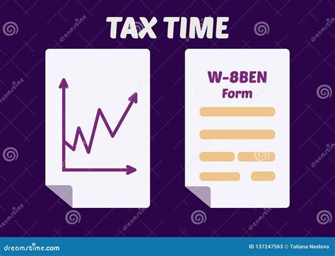 Besteuern Sie Zeit Finanzdiagramm Und Vereinfachtes W 8 BEN Tax Form