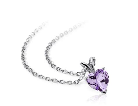 Lavender Amethyst Heart Pendant In Sterling Silver 8mm Blue Nile