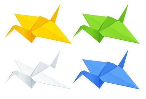 Crane bird origami Royalty Free Vector Image - VectorStock