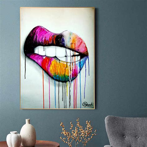 Nordic Poster Simple Sexy Red Lips Prints Hd Image Canvas Painting Wall