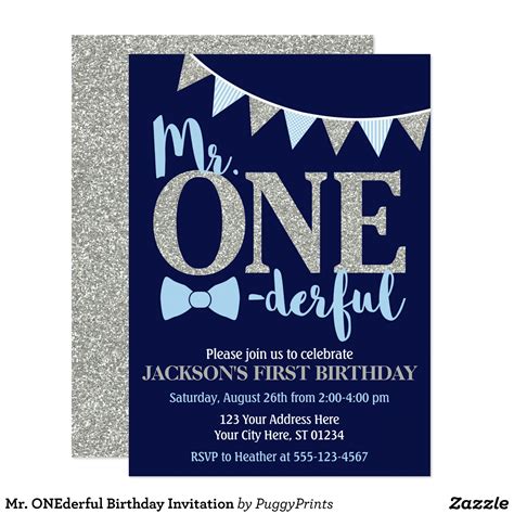 Mr Onederful Invitation Template Free Printable And Enjoyable Learning