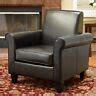 Bowery Hill Leather Club Chair In Brown Ebay