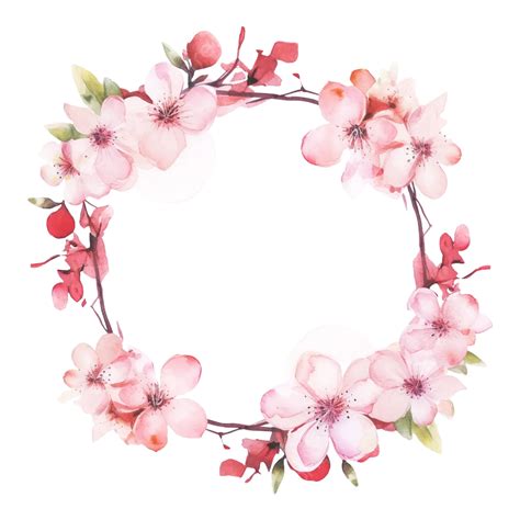 Cherry Blossom Watercolor Frame Cherry Blossom Watercolor Png