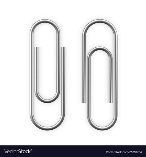 Realistic Paper Clip Attachment Paperclip Icon Vector Image