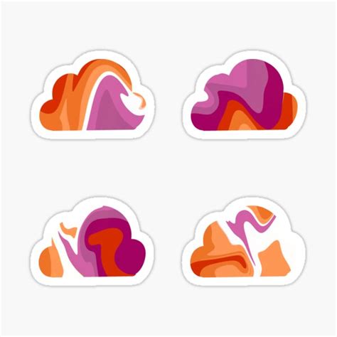 Cute Clouds Lesbian Pride Flag Sticker For Sale By GhostLonging