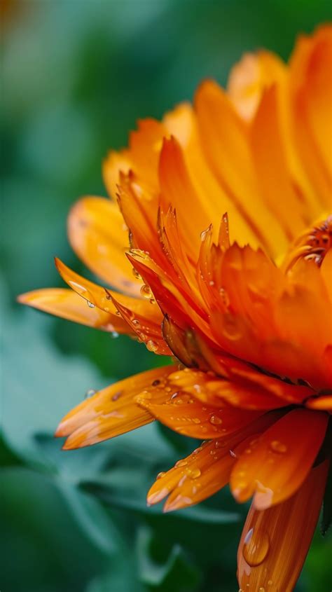 Orange Flower In Sunlight Vibrant Spring Flowers Blooming Marigold