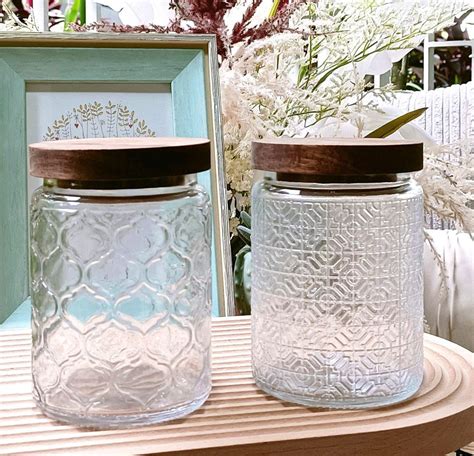 Cookie Jars Balang Kuih Hari Raya Glass Canister Jars Furniture