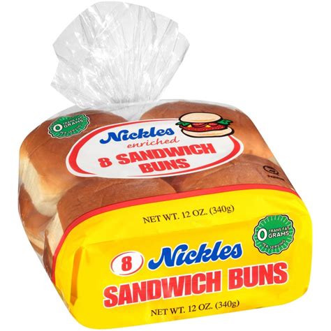 Nickles Bakery Hamburger Buns 8 Count 12 Oz