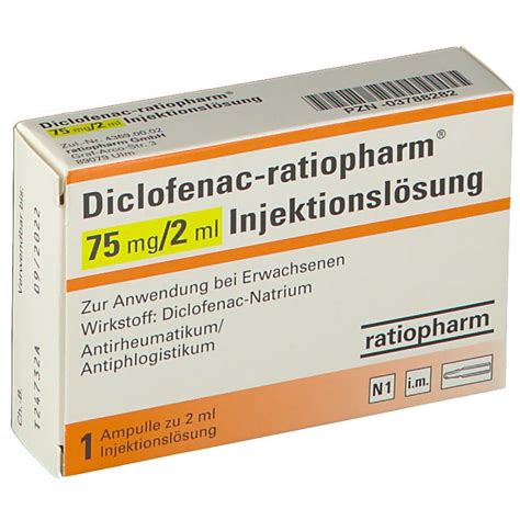 Diclofenac Ratiopharm Mg Ml Injektionsl Sung St Mit Dem E