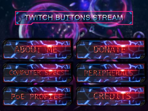 Panel Buttons Twitch Stream By Arcaste On Deviantart