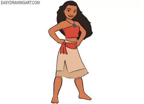 How To Draw Moana Easy Drawing Art