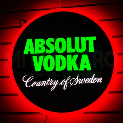 Letrero Luminoso Absolut Vodka Acr Lico Led