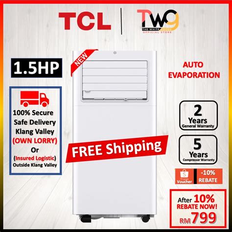 FREE SHIPPING TCL 1 0hp 1 5HP Portable Air Conditioner AP09KVG TAC