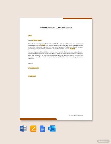 Noise Complaint Letter Template 12 Word Pdf Documents Download