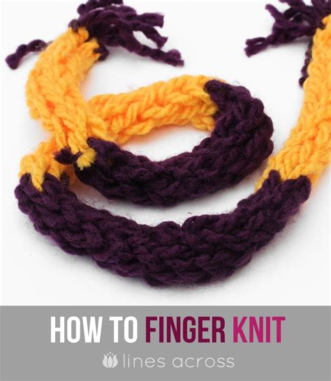 Lines Across Finger Knitting Tutorial