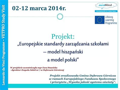 PPT Projekt Europejskie standardy zarządzania szkołami model