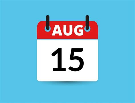 De Agosto Calendario De Icono Plano Aislado En Fondo Azul